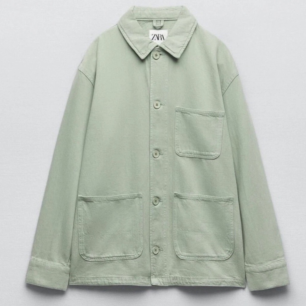 Zara The Victoria Overshirt in Mint Green